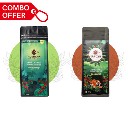 Monsooned Malabar Robusta Coffee R&G 250g + Premium Wayanad Robusta Coffee R&G 250g